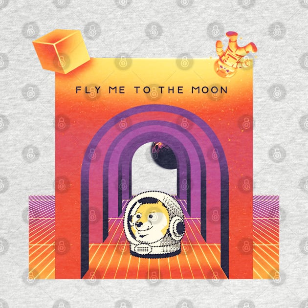 Dogecoin fly to the moon 3 by Nangers Studio